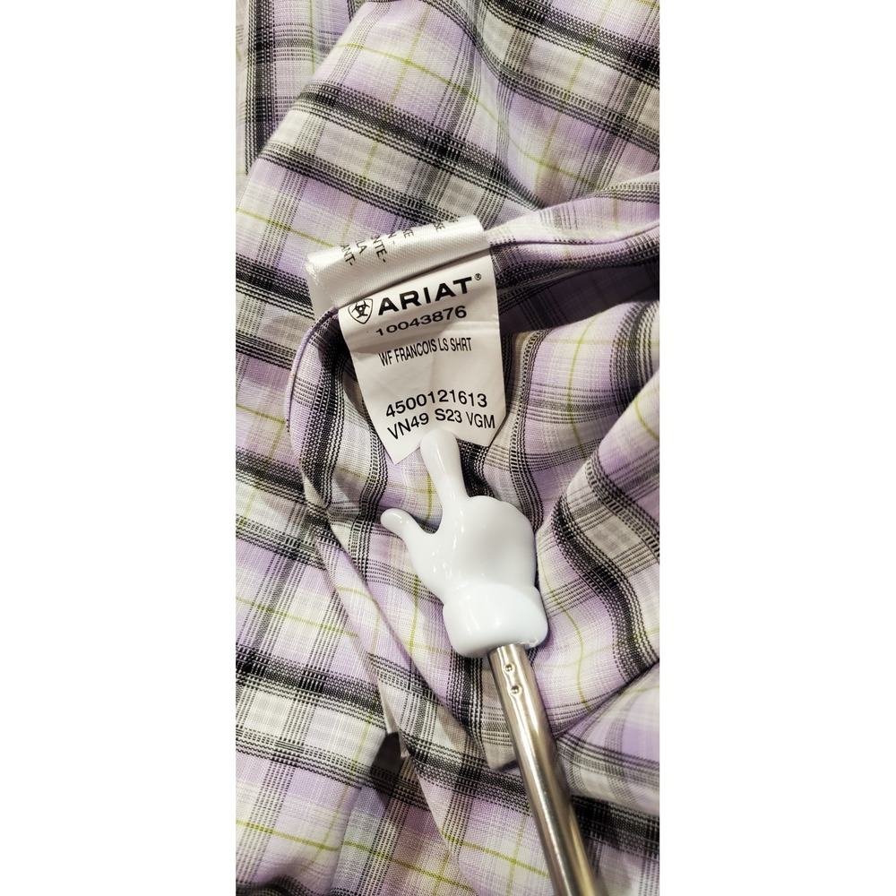 Ariat Men's Long Sleeve Button Down Shirt Size XL, Blue, Wrinkle-Free, Plaid - Picture 7 of 10